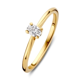 Ring geelgoud diamant 0.16 crt.