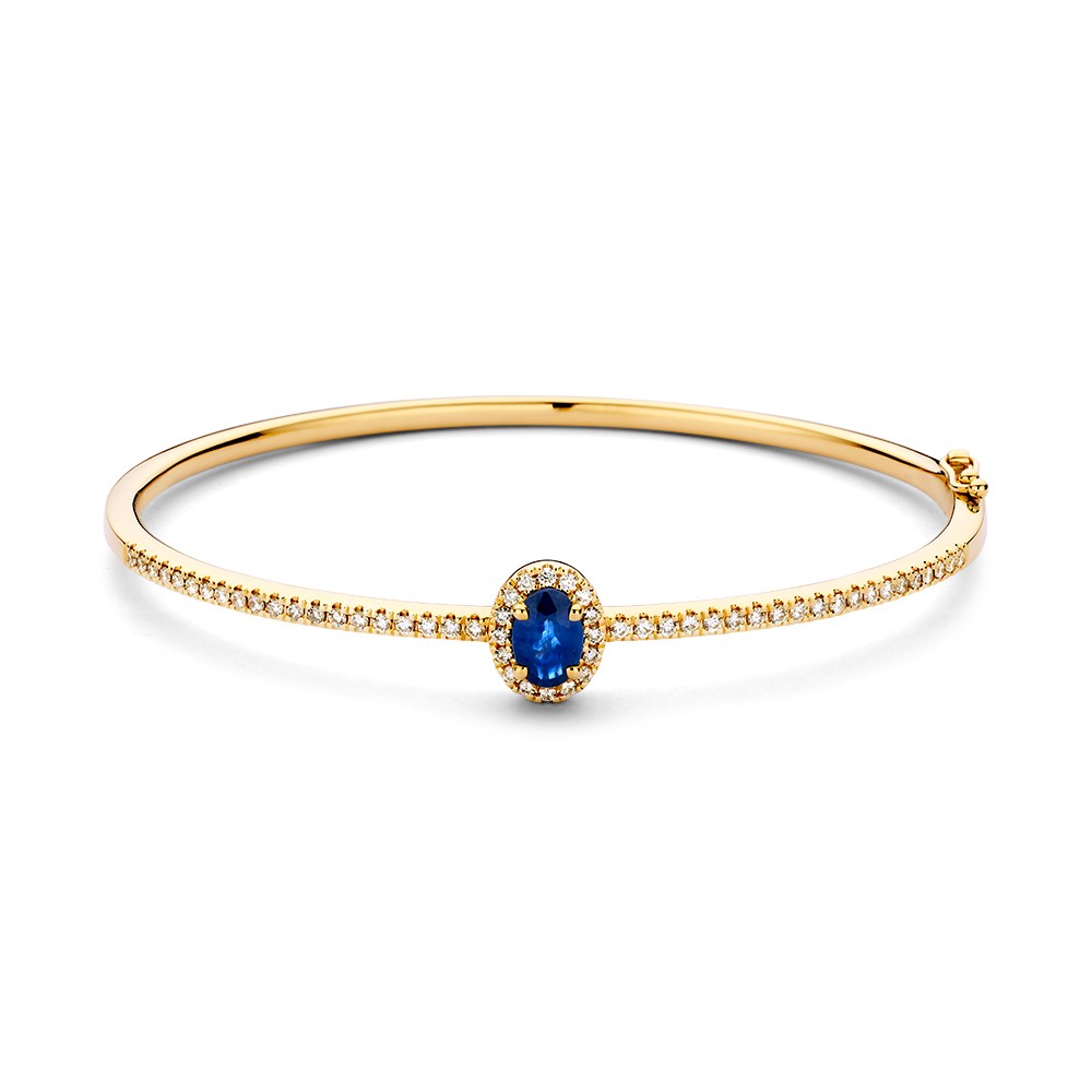 Armband geelgoud briljant/saffier