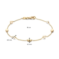 Armband geelgoud parel