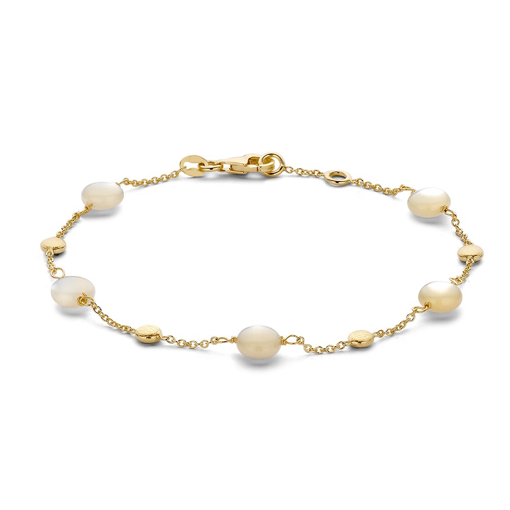 Armband geelgoud parelmoer
