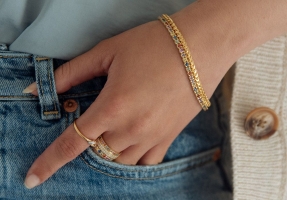 Armband geelgoud saffier