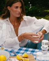 Collier geelgoud aquamarijn