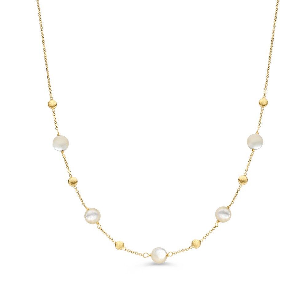 Collier geelgoud parelmoer