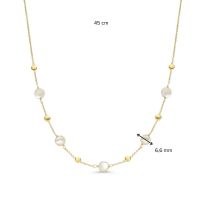 Collier geelgoud parelmoer