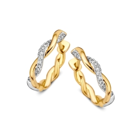 Oorringen bicolor briljant 0,11 crt.