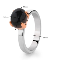 Ring zilvergoud rookkwarts