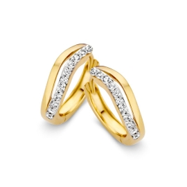 Oorringen geelgoud zirkonia Oorringen geelgoud zirkonia