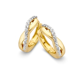 Oorringen geelgoud zirkonia Oorringen geelgoud zirkonia