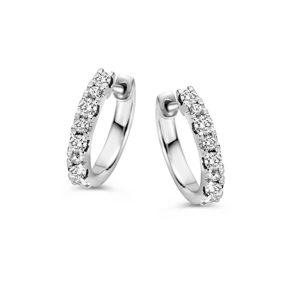 Oorringen witgoud briljant 0,42 crt.