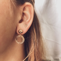 Oorstekers geelgoud briljant 008 crt.