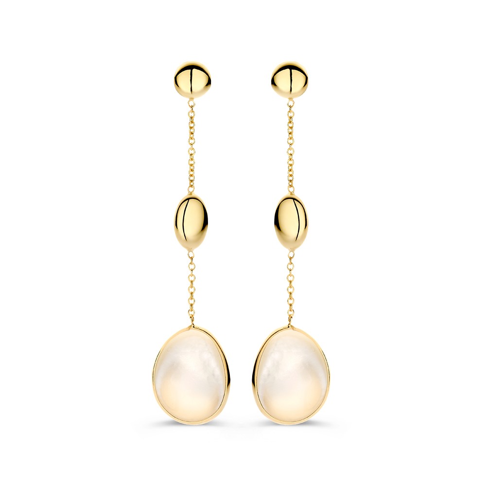 Oorstekers geelgoud parelmoer