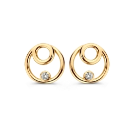 Oorstekers geelgoud zirkonia