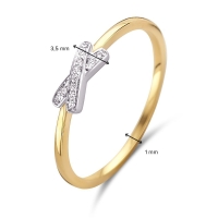 Ring bicolor briljant 0.04 crt.