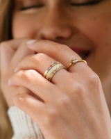 Ring bicolor briljant 0.04 crt.