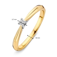 Ring bicolor briljant 0.06 crt.