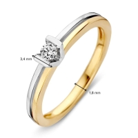 Ring bicolor briljant 0.09 crt.