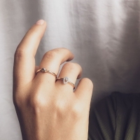 Ring bicolor briljant 0.12 crt.