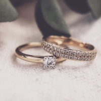 Ring bicolor briljant 0.19 crt.