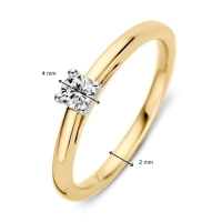 Ring bicolor briljant 0.19 crt.