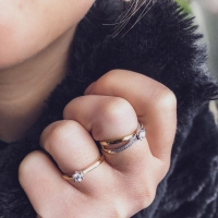 Ring bicolor briljant 0.22 crt.