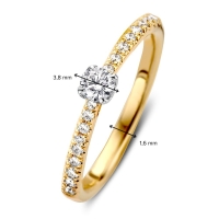 Ring bicolor briljant 0.35 crt.