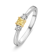 Ring bicolor briljant gele diamant