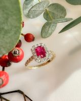 Ring bicolor robijn briljant