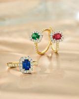 Ring bicolor smaragd briljant