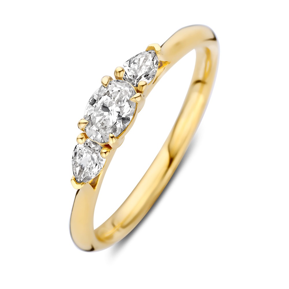 Ring geel diamant 0.50 crt.