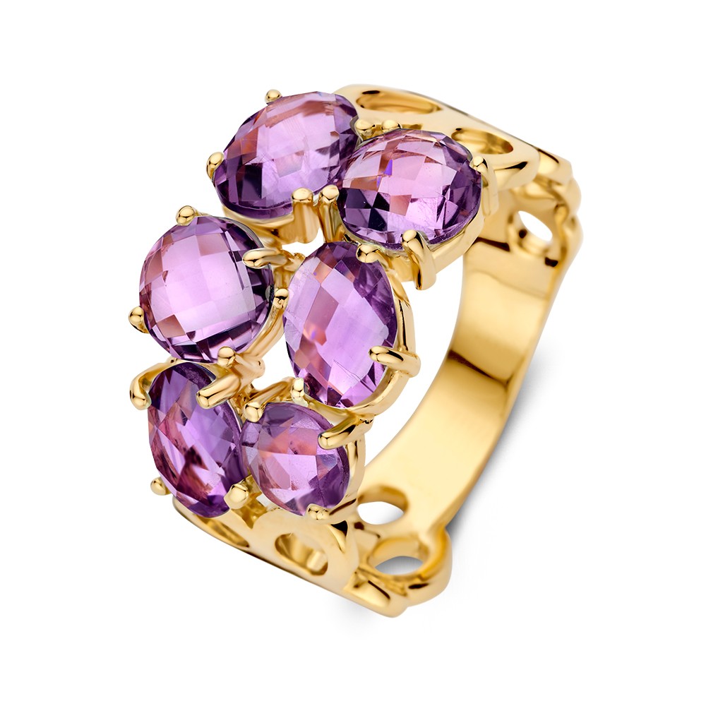 Ring geelgoud amethist