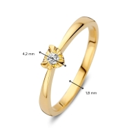Ring geelgoud briljant 0.05 crt.