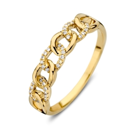 Ring geelgoud briljant 0.08 crt.