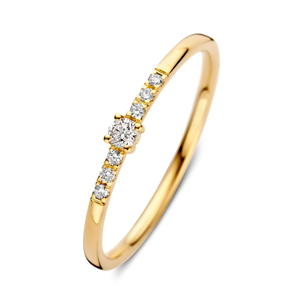 Ring geelgoud briljant 0.09 crt.