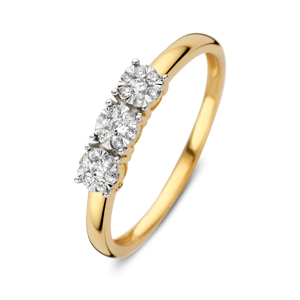 Ring geelgoud briljant 0.18 crt.