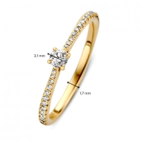 Ring geelgoud briljant 0.22 crt.