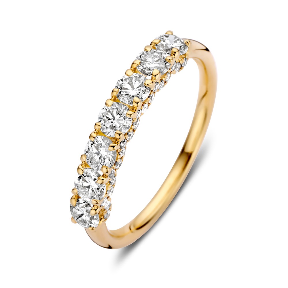 Ring geelgoud briljant 1.12 crt. Ring geelgoud briljant 1.12 crt.