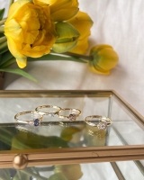 Ring geelgoud briljant saffier