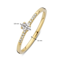 Ring geelgoud diamant 0.19 crt.