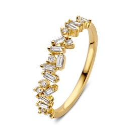 Ring geelgoud diamant 0.38 crt.