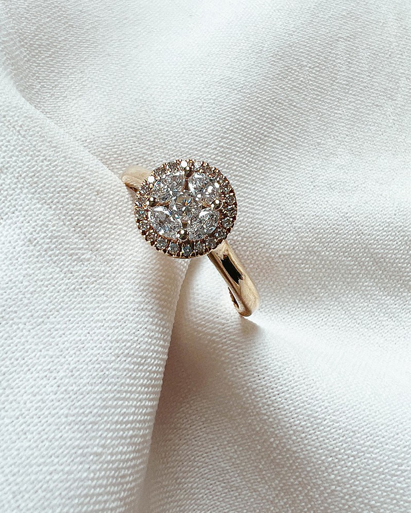 ring geelgoud diamant 052 crt