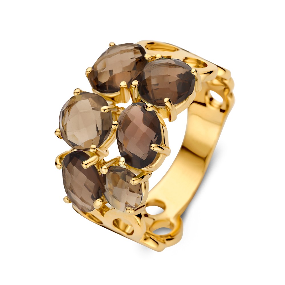 Ring geelgoud rookkwarts