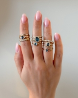 Ring geelgoud topaas briljant