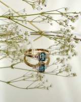 Ring geelgoud topaas briljant