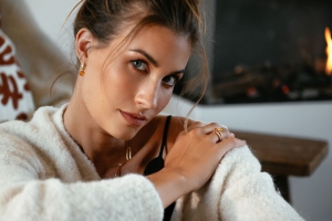 Ring 18krt geelgoud briljant saffier