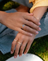 Ring 18krt geelgoud briljant saffier