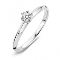 Ring witgoud briljant 0.19 crt.