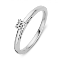 Ring witgoud briljant 0.19 crt.