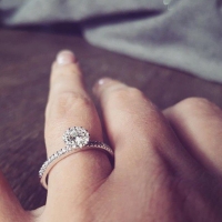Ring witgoud briljant 0.35 crt.