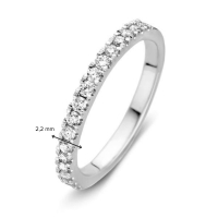 Ring witgoud briljant 0.35 crt. half