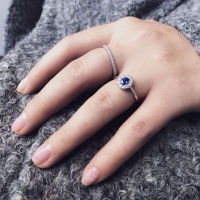 Ring witgoud briljant 0.50 crt. rondom